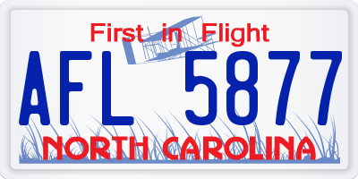 NC license plate AFL5877