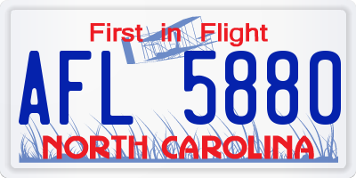 NC license plate AFL5880