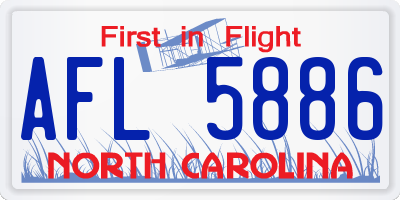 NC license plate AFL5886