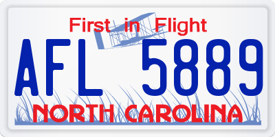 NC license plate AFL5889