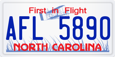 NC license plate AFL5890