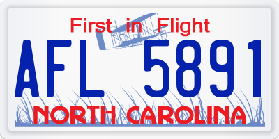 NC license plate AFL5891