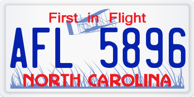 NC license plate AFL5896