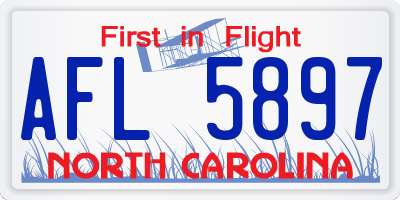 NC license plate AFL5897