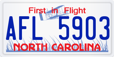 NC license plate AFL5903