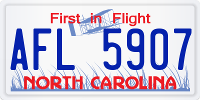 NC license plate AFL5907