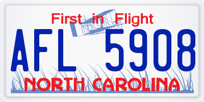 NC license plate AFL5908