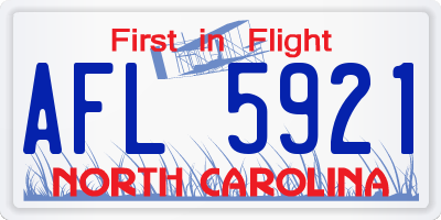 NC license plate AFL5921