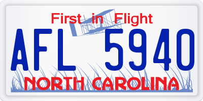 NC license plate AFL5940