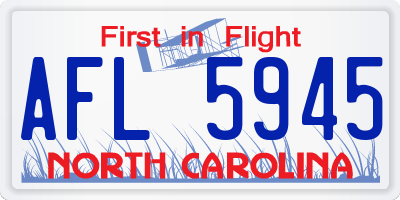 NC license plate AFL5945