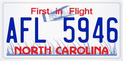 NC license plate AFL5946