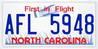 NC license plate AFL5948