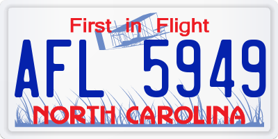 NC license plate AFL5949