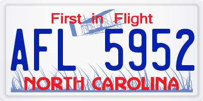 NC license plate AFL5952