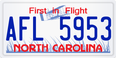 NC license plate AFL5953