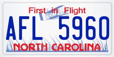 NC license plate AFL5960