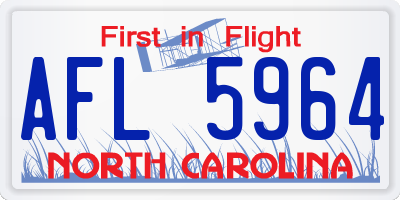 NC license plate AFL5964