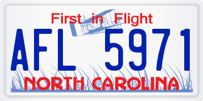 NC license plate AFL5971
