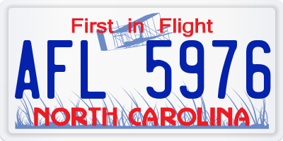 NC license plate AFL5976