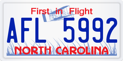 NC license plate AFL5992
