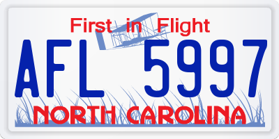 NC license plate AFL5997