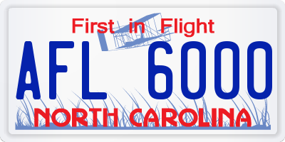 NC license plate AFL6000