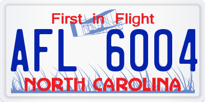 NC license plate AFL6004