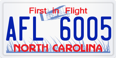 NC license plate AFL6005