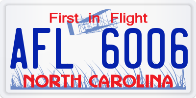 NC license plate AFL6006