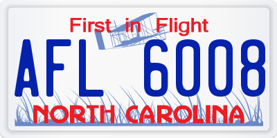 NC license plate AFL6008
