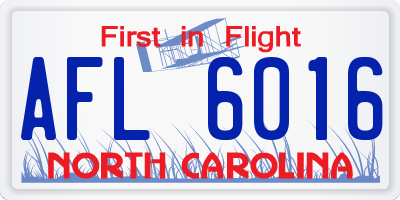 NC license plate AFL6016