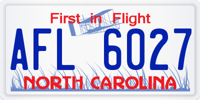 NC license plate AFL6027