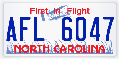 NC license plate AFL6047