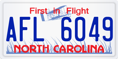 NC license plate AFL6049