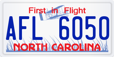 NC license plate AFL6050