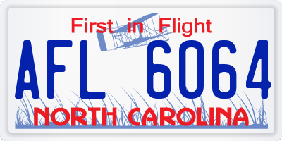 NC license plate AFL6064