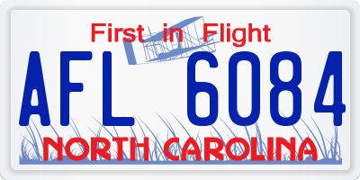 NC license plate AFL6084