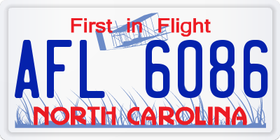 NC license plate AFL6086