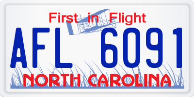 NC license plate AFL6091