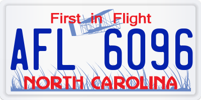 NC license plate AFL6096