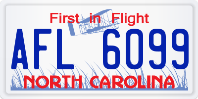 NC license plate AFL6099