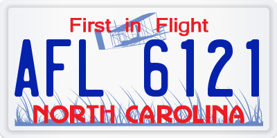 NC license plate AFL6121