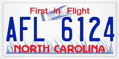 NC license plate AFL6124