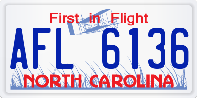 NC license plate AFL6136