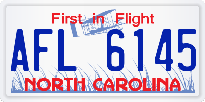 NC license plate AFL6145