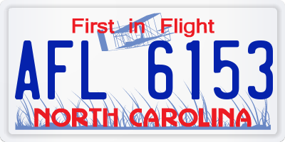 NC license plate AFL6153