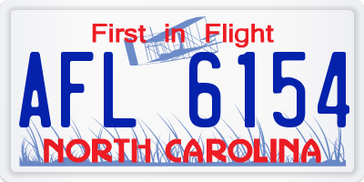 NC license plate AFL6154