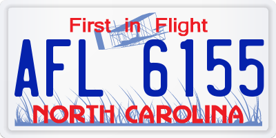 NC license plate AFL6155
