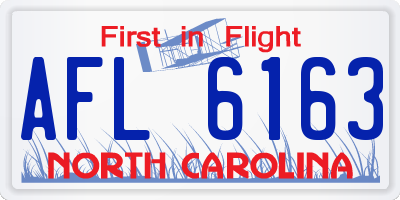 NC license plate AFL6163