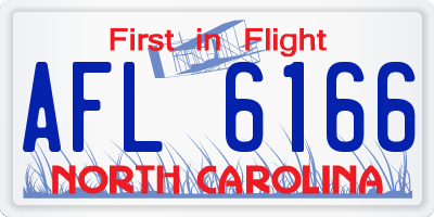 NC license plate AFL6166